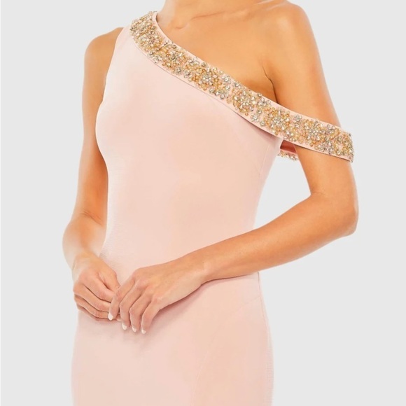 Mac Duggal 68163 NWT BEADED DROP SHOULDER JERSEY GOWN - Picture 2 of 9